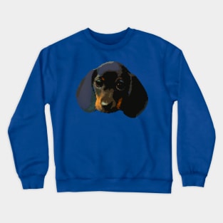 Dachshund puppy head pixel art Crewneck Sweatshirt